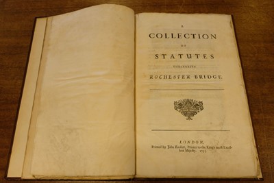 Lot 64 - Rochester, Kent. A collection of Statutes concerning Rochester Bridge, 1733