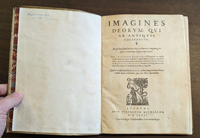 Lot 113 - Cartari (Vincenzo). Imagines Deorum, qui ab Antiquis colebantur, Lyon, 1581