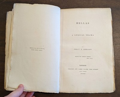 Lot 160 - Shelley (Percy Bysshe).  Hellas. A lyrical drama, 1st ed., 1822