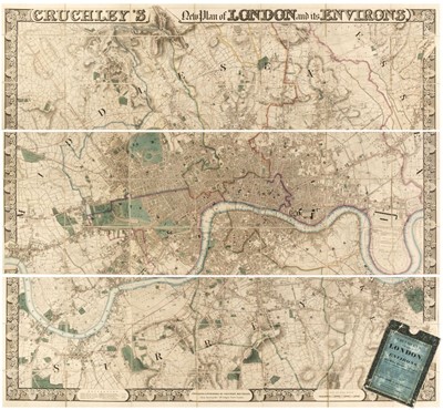 Lot 470 - London. Cruchley (G. F.). Cruchley's New Plan of London and its Environs, circa 1835