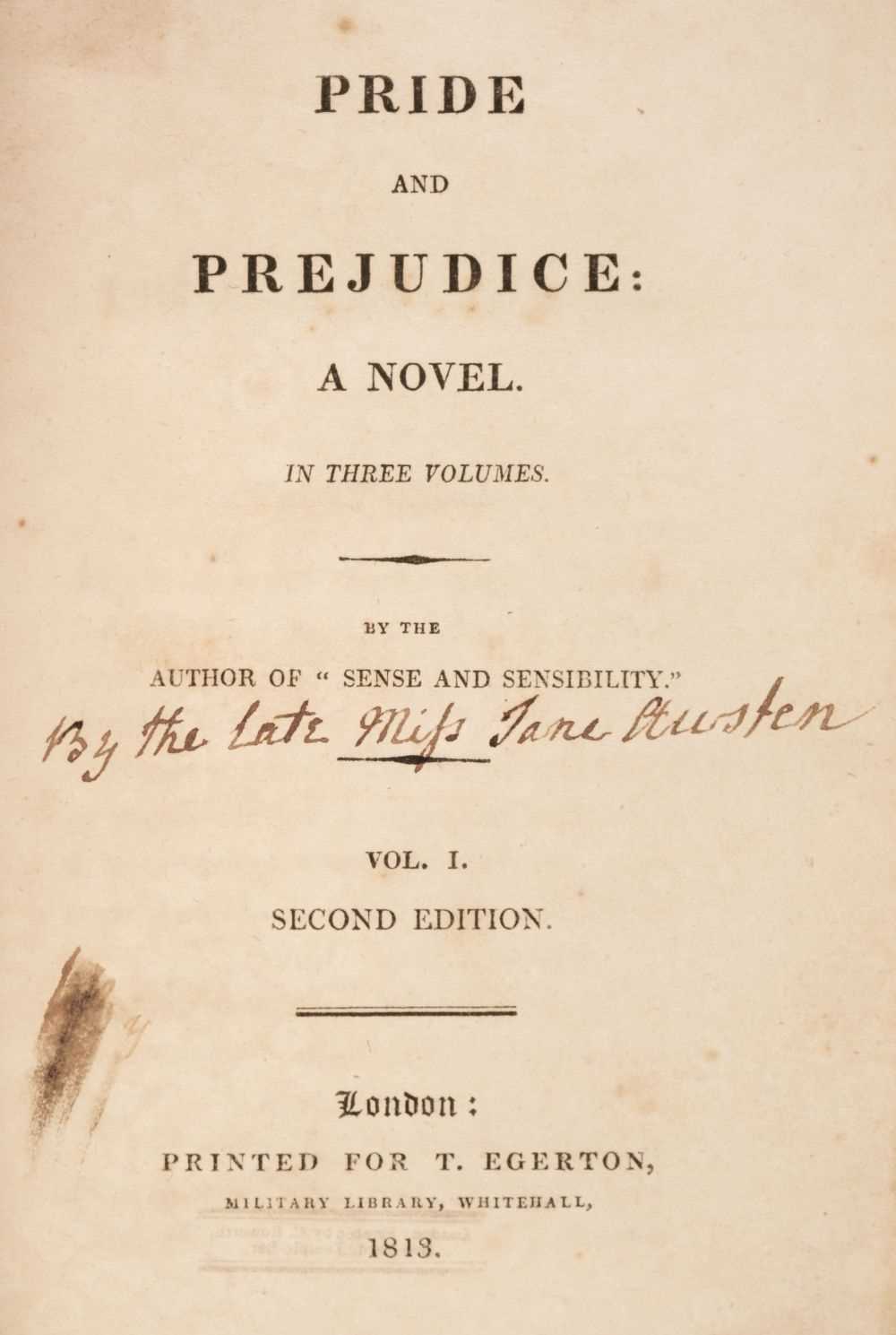Lot 156 - Austen (Jane). Pride and Prejudice: A Novel, 3 vols., 2nd edition, 1813