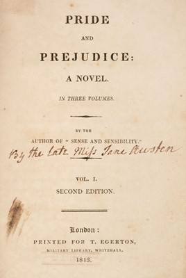 Lot 156 - Austen (Jane). Pride and Prejudice: A Novel, 3 vols., 2nd edition, 1813