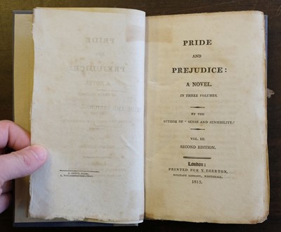 Lot 156 - Austen (Jane). Pride and Prejudice: A Novel, 3 vols., 2nd edition, 1813