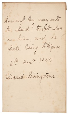 Lot 243 - Livingstone (David, 1813-1873). Autograph Quotation Signed, ‘David Livingstone’