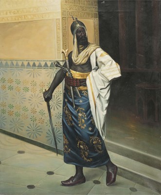 Lot 274 - Ottoman Empire. A Turkish warrior, mid to late 20th century, oil on canvas