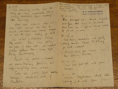 Lot 49 - British Antarctic Expedition, 1910-1913. Typescript of the diary