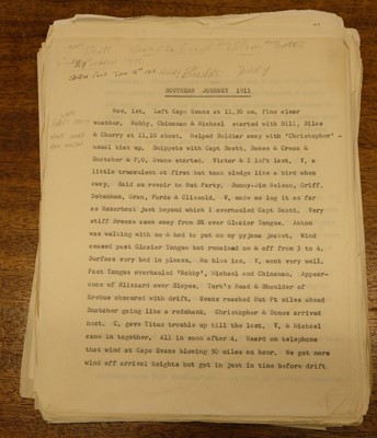 Lot 49 - British Antarctic Expedition, 1910-1913. Typescript of the diary