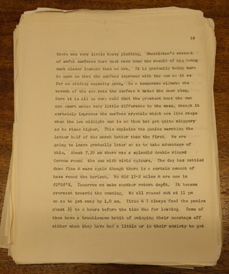Lot 49 - British Antarctic Expedition, 1910-1913. Typescript of the diary