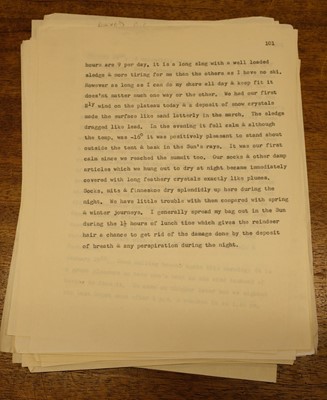Lot 49 - British Antarctic Expedition, 1910-1913. Typescript of the diary