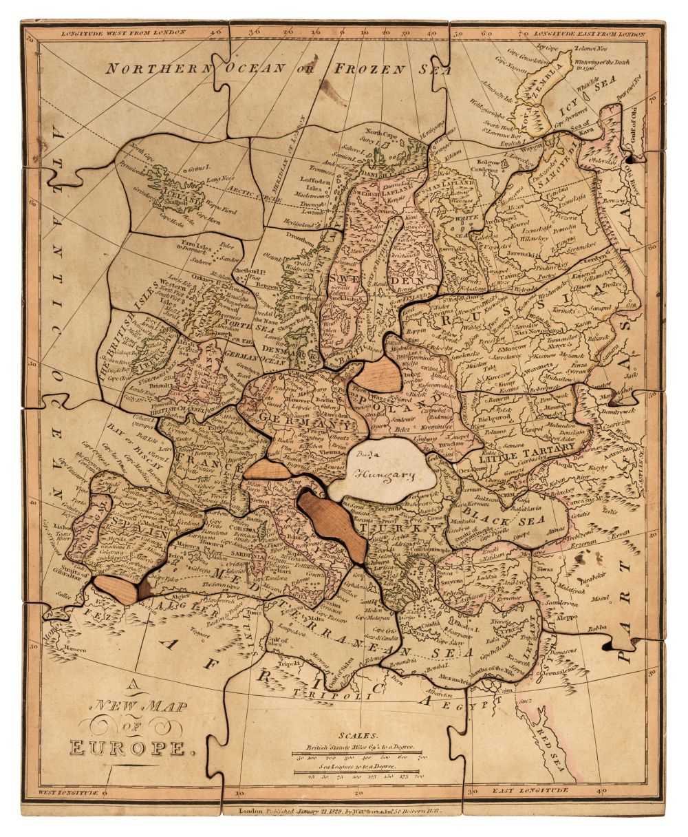 Lot 432 - Jigsaw map. A New Map of Europe, London: William Darton, 1829