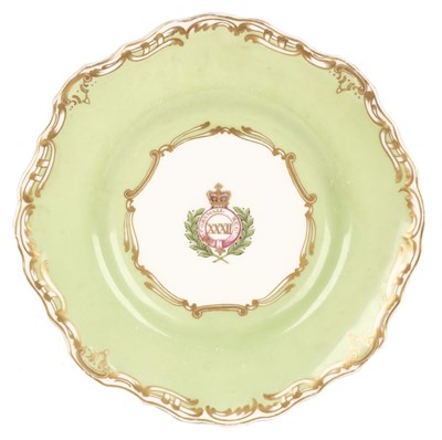 Lot 319 - Cornwall Regiment. 32nd (Cornwall) Regiment of Foot porcelain plate by Copeland circa 1850