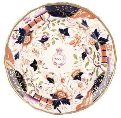 Lot 313 - 32nd Madras Native Infantry. A Victorian porcelain soup bowl by Davenport