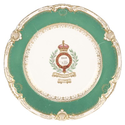 Lot 297 - Madras Light Infantry. A Victorian XXIII Madras Light Infantry porcelain plate