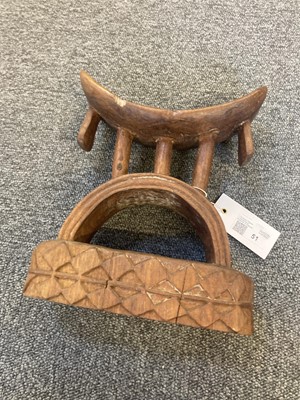 Lot 51 - Mozambique. A Tsonga carved wood headrest