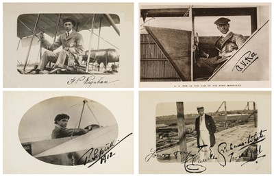 Lot 41 - Aviation pioneers. A photograph album approximately 380 photographs and postcards