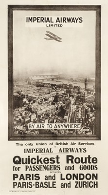 Lot 122 - Imperial Airways. An original Imperial Airways poster circa 1920s