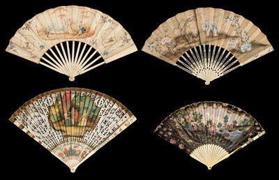 Lot 355 - Continental fan. A painted fan, mid 18th century