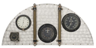 Lot 180 - Cockpit Instruments. A WWII period aircraft instrument panel