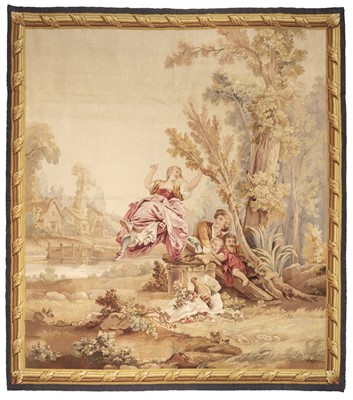 Lot 148 - Aubusson tapestry. La Bascule, 19th century