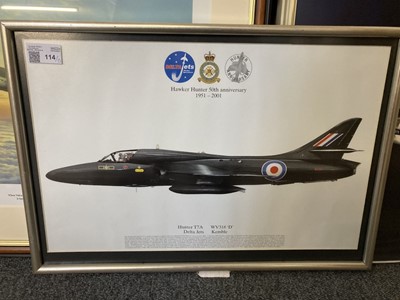 Lot 114 - Black (Stuart). Tengah Tiger, colour print and other aviation prints