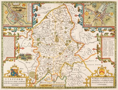 Lot 166 - Staffordshire. Speed (John), Stafford Countie and Towne..., circa 1627