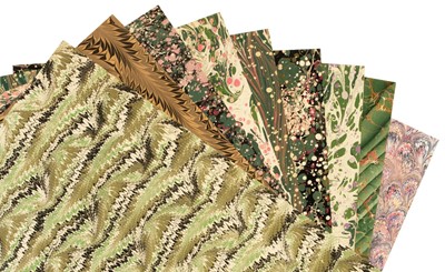 Lot 485 - Marbled paper. A collection of 41 sheets of handmade marbled paper