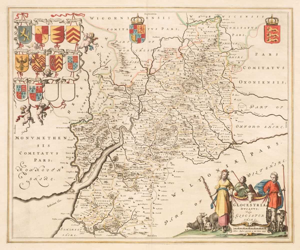 Lot 103 - Gloucestershire. Blaeu (Johannes), Glocestria Ducatus vulgo Glocestershire, Amsterdam, circa 1648