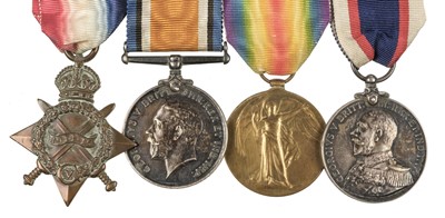 Lot 432 - WWI. A WWI Naval group to Leading Stoker H Ewins, Royal Navy