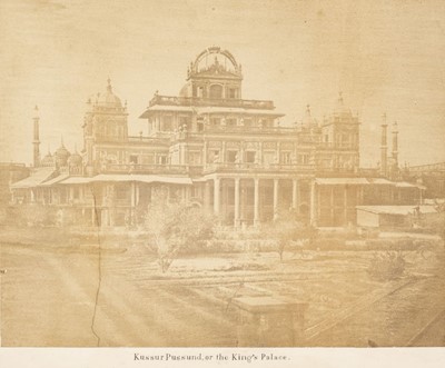 Lot 108 - India. Kussur Pusund, or The King's Palace, Lucknow, c. 1860, mammoth salt print laid on card