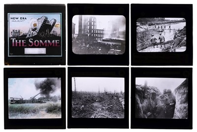 Lot 207 - Magic Lantern Slides. A group of 37 hand-coloured and uncoloured magic lantern slides