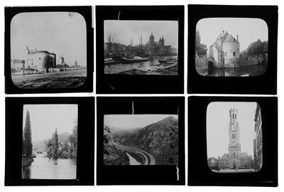Lot 200 - Magic Lantern Slides. A group of 145 mostly photographic magic lantern slides of Europe