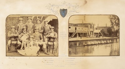 Lot 16 - Cambridge University Rowing Teams. A series of 4 photographic diptychs of Emmanuel College