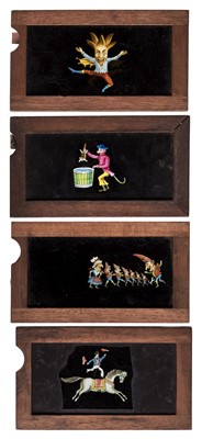 Lot 202 - Magic Lantern Slides. A group of 25 hand-painted magic lantern slip slides