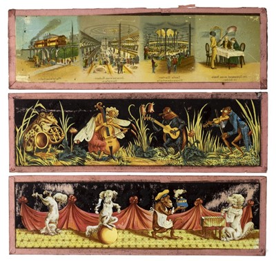 Lot 205 - Magic Lantern Slides. A group of 30 chromolithographic transfer panorama lantern slides