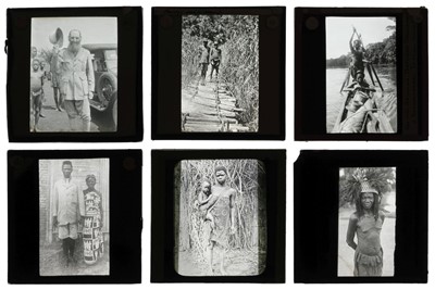 Lot 198 - Magic Lantern Slides. A collection of 55 photographic magic lantern slides of the Belgian Congo
