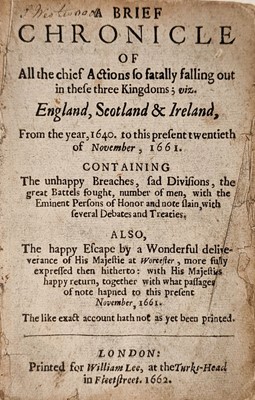 Lot 271 - Walkely (Thomas). A Catalogue of the Dukes, Marquesses, Earles... of the Kingdomes, 1635