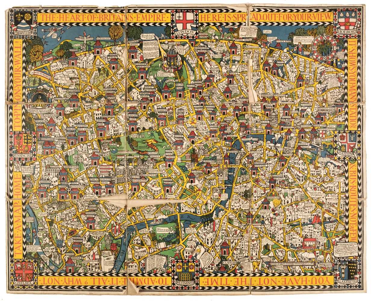 Lot 122 - London. Gill (MacDonald), The Wonderground Map of London Town..., 1924