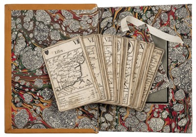 Lot 120 - Lenthall (John). A set of 49 (of 52) playing card maps and two explanation cards, circa 1717