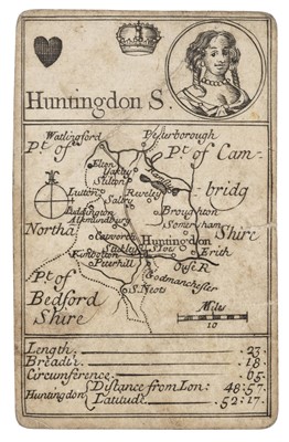 Lot 120 - Lenthall (John). A set of 49 (of 52) playing card maps and two explanation cards, circa 1717