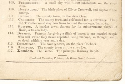 Lot 102 - Geographical Game. Wallis (E. publisher), Wallis's New Railway Game..., circa 1845