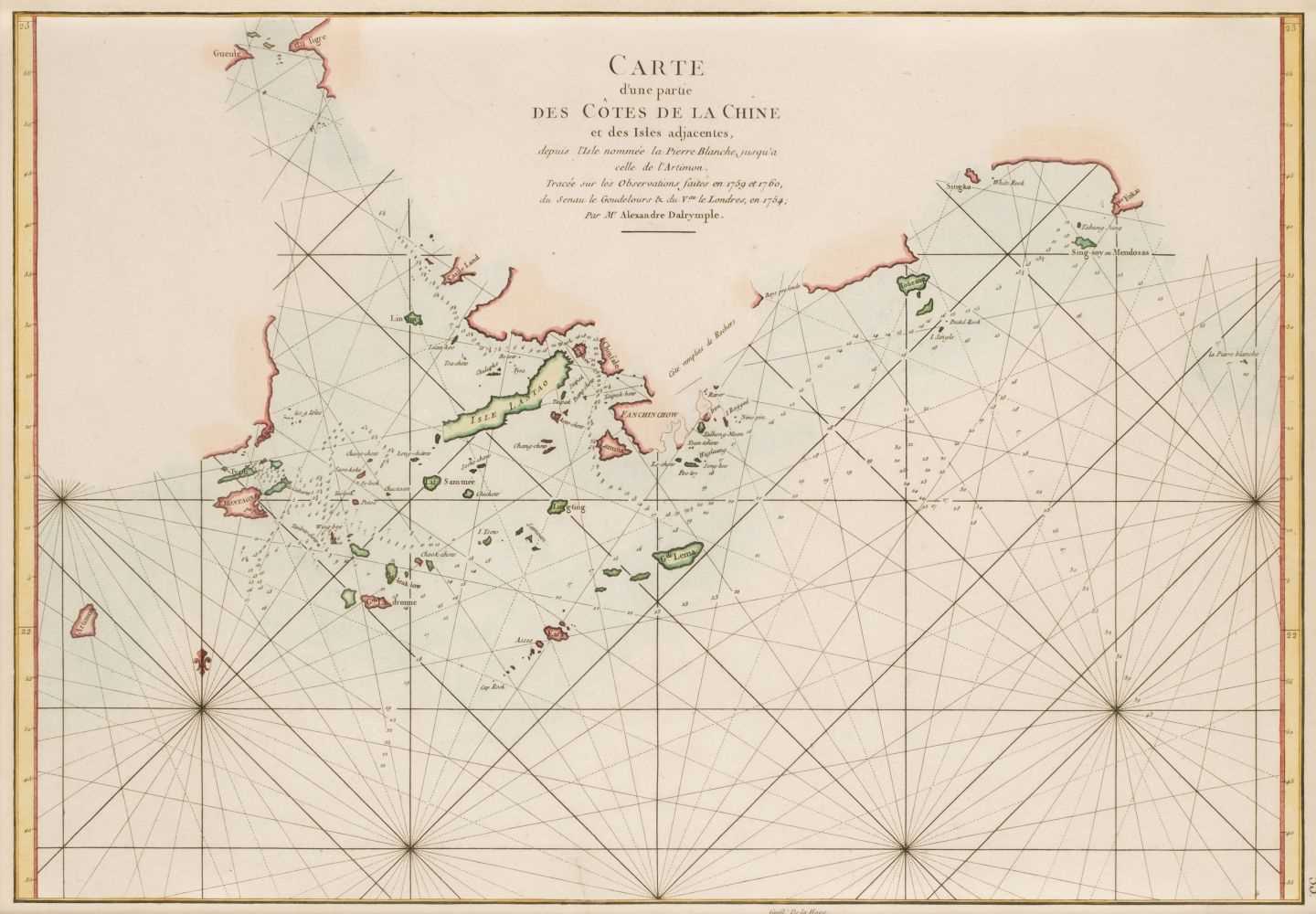 Lot 86 - China. De Mannevillete (J. B. after),  Carte d'une Partie des Cotes de la Chine..., circa 1775