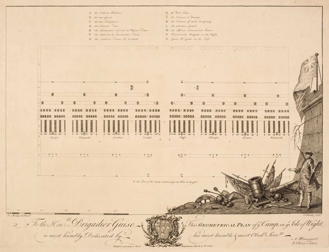 Lot 131 - Military Maps. A collection of four maps and plans, 18th century