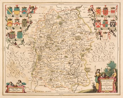 Lot 158 - Wiltshire. Jansson (Jan), Wiltonia sive comitatus Wiltoniensis Anglis Wilshire, circa 1648