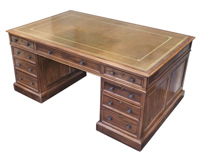 Lot 127 - Partners Desk. A Victorian mahogany partners desk
