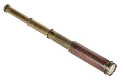 Lot 31 - Telescope. A George III three-drawer brass and mahogany telescope by Alexander Wellington