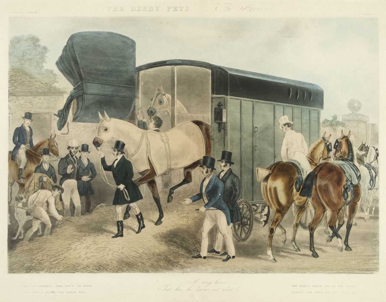 Lot 192 - Pollard (James, after). The Derby Pets, plates 2, 3, & 4 (only) of 4, Ackermann & Co. 1842