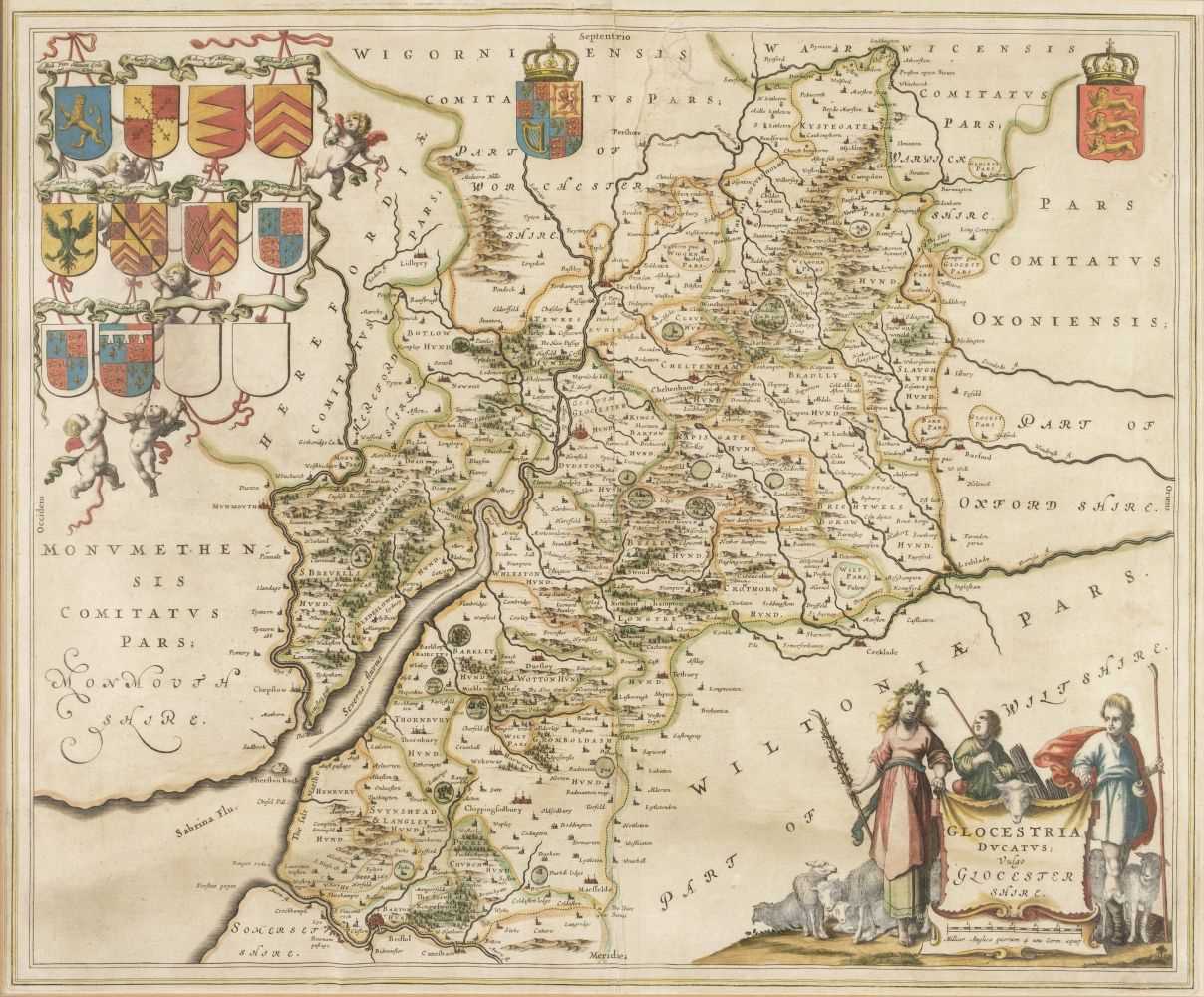 Lot 104 - Gloucestershire. Blaeu (Johannes). Glocestria Ducatus vulgo Glocestershire, circa 1648