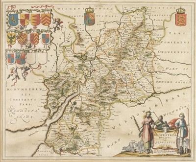 Lot 104 - Gloucestershire. Blaeu (Johannes). Glocestria Ducatus vulgo Glocestershire, circa 1648