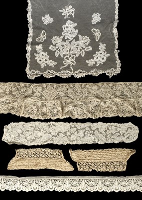 Lot 171 - Lace. A collection of lace items, some handmade, 19th-mid 20th century