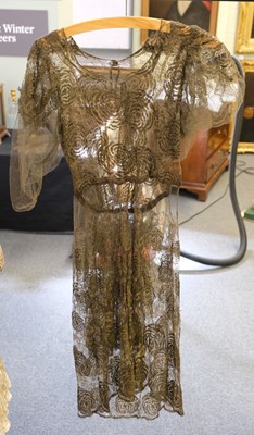 Lot 144 - Clothing. A 1930s wedding or court dress, & other early-mid 20th century garments